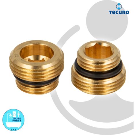 tecuro Übergangsnippel für Hahnblock 1/2 Zoll selbstdichtend x 3/4 Zoll 2er Set aus Messing