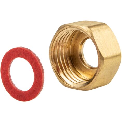 tecuro Überwurfmutter für Standventil - Rp 1/2 Zoll x Ø 10 mm Rohr, Messing blank