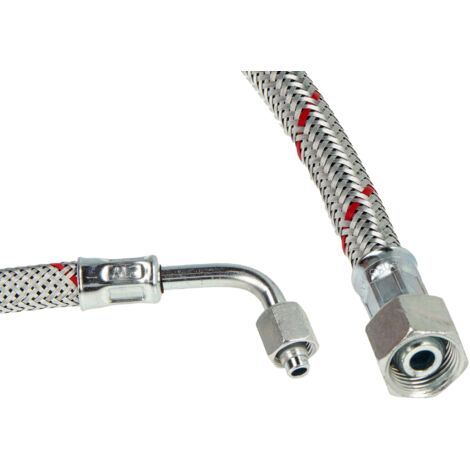 tecuro Universal - Ölschlauch mit SR 6 LLR (75° Rohrbogen) x 3/8 Zoll Überwurfmutter x 1000 mm - konisch dichtend
