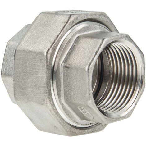 tecuro Verschraubung flach dichtend Edelstahl V4A (AISI 316), IG/IG 1/8 Zoll