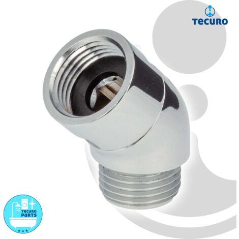 tecuro Winkelstück für Handbrausen 1/2 x 45° Neigung - Messing-verchromt