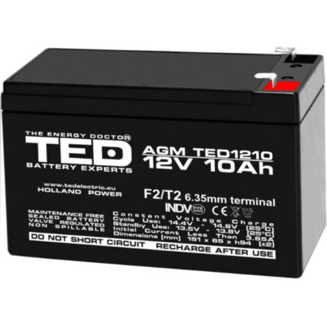 TED002730 : Batterie TED 12 V 10 Ah F2