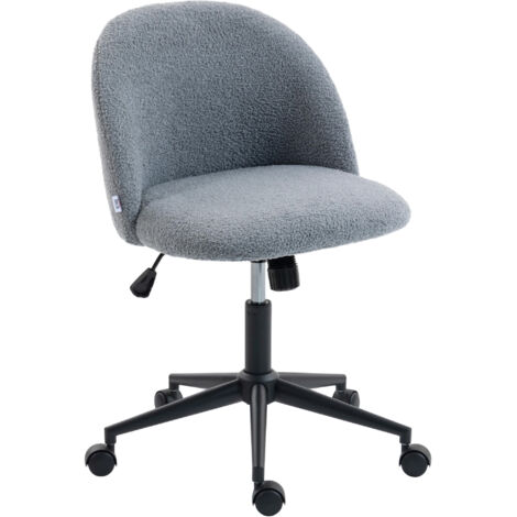 Teddy Fleece Office Chair with Wheels - Grey