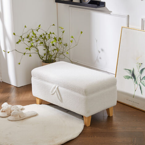 Teddy Fleece Upholstered Storage Ottoman