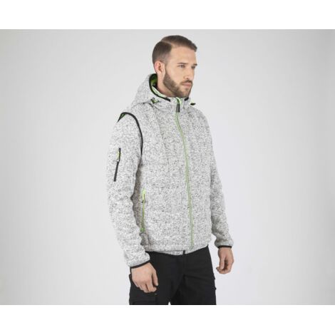 TEDDY GILET SANS MANCHES DE TRAVAIL 1131 Gris chiné , Vert fluo 3XL