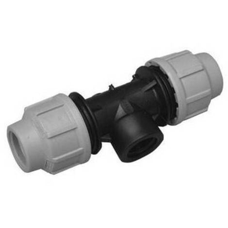 IKARO TEE RACCORDO A T A STRINGERE PER TUBO POLIETILENE ACQUA 1" x 32 mm