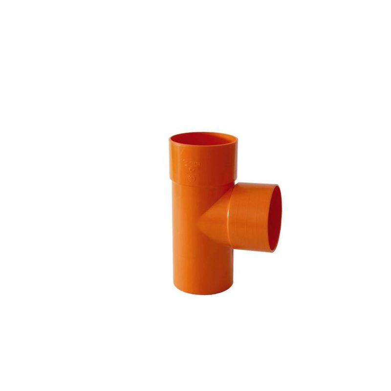 Tee braga in pvc arancio rosso derivazione a 87° acqua fogna 125 mm