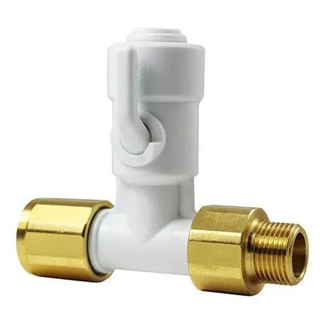 Tee BSP per tubo da 10 mm, 1/2 maschio/femmina, 1/2 valvola d'arresto, con valvola di non ritorno