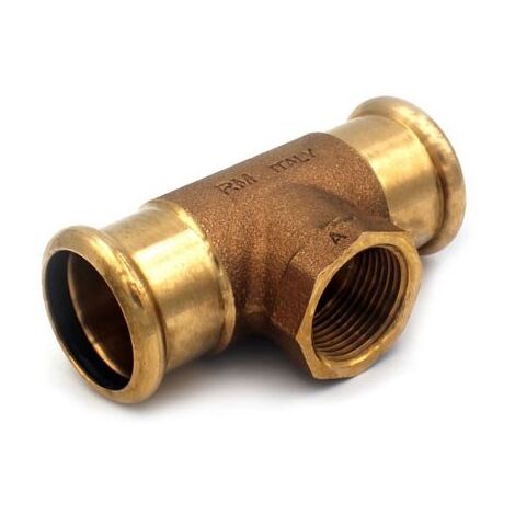 Tee con derivazione filetto F ø15 x 1/2"F x 15 AESPRES in rame a pressare 689102015