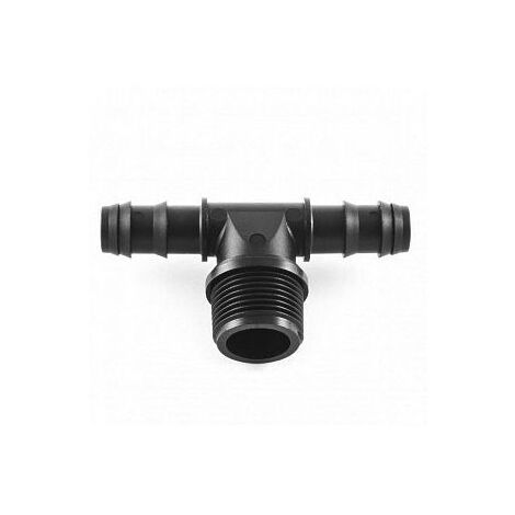Tee diametro 16 x 1/2" M x 16 per tubo PE BD e ala gocciolante IP60820M0N16B