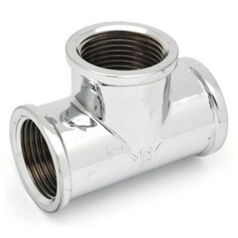 TEE FF IN OTTONE CROMO IBP 1/4" -CONF