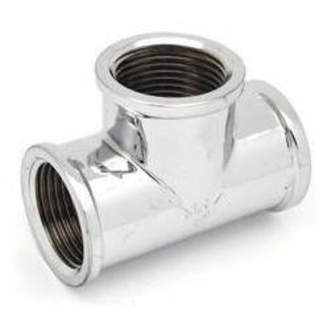 TEE FF IN OTTONE CROMO IBP 3/8"