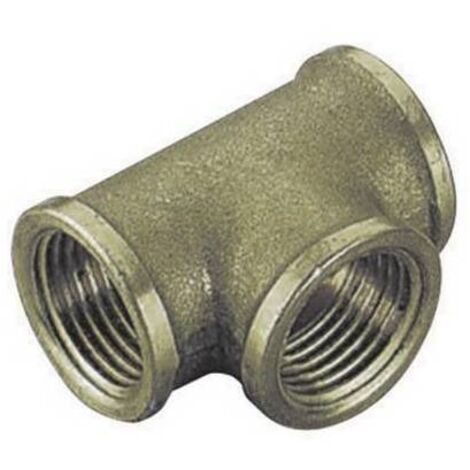 TEE FF IN OTTONE GIALLO T 1/2 x 3/8 x 1/2
