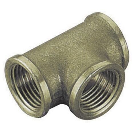 TEE FF IN OTTONE GIALLO T 1" x 3/4 x 1"