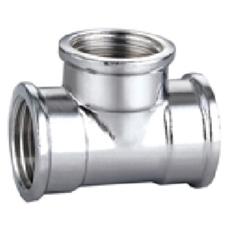 TEE FFF IN OTTONE CROMO IBP Misura: 1/2"X1/2"X1/2"
