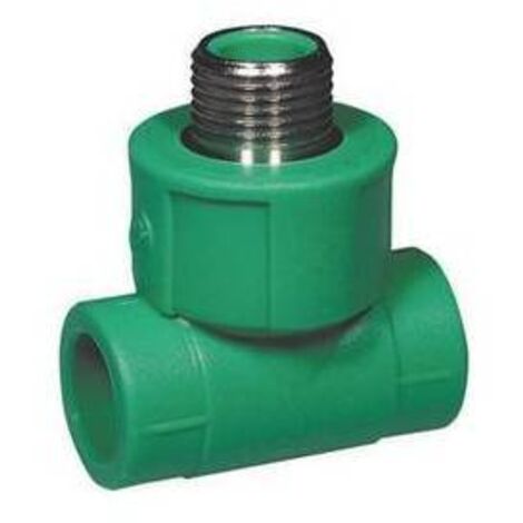 TEE FILETTATO MASCHIO IN POLIPROPILENE Misura: 1/2 x Diam. 20 Grigio