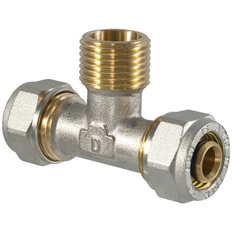 "TEE MASCHIO A COMPRESSIONE PER TUBO MULTISTRATO TDM Ø26 x 1"""" x Ø26 (3,0) mm"
