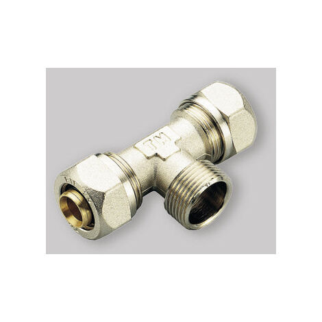 Tee Maschio A Compressione Per Tubo Multistrato Tm Ø32 X 1" X Ø32 (3,0) Mm