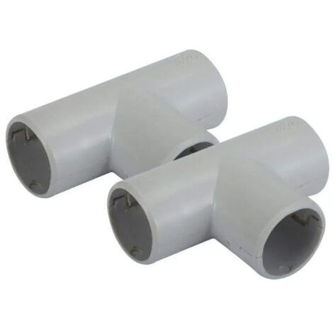Raccordi In PVC Grigio Per Tubi 20mm - Curva A T, Tappo, Unione, Presa E Valvola - Made In Italy