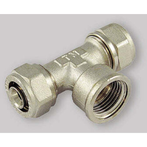 Tee/Raccordo Tee Femmina Al Centro 1" Ø32 Multistrato A Stringere Completo Di Kit