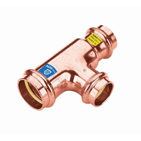 TEE RIDOTTO FEMMINA IN RAME A PRESSARE Ø35 x Ø22 x Ø35 mm