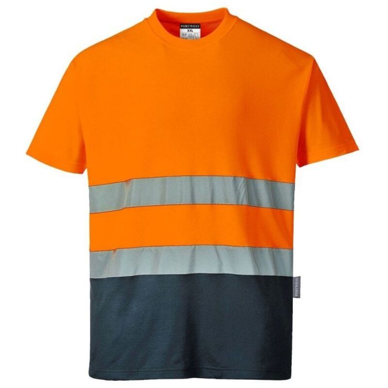T-shirt Coton Bicolore Couleur : Orange/marine Taille s Portwest T-shirt Coton Bicolore Couleur : Orange/marine Taille s Portwest