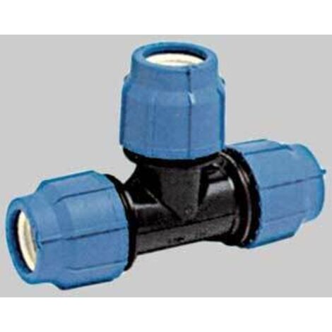 TEE TRIPLO A COMPRESSIONE PER TUBO POLIETILENE UNIDELTA Ø16 - PN16