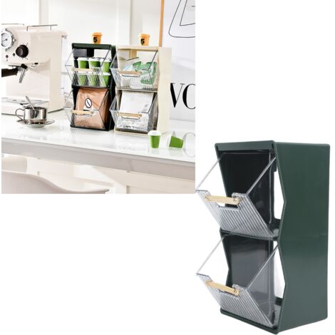 Teebeutel-Aufbewahrungsbox  Tee-/Kaffee-Organizer mit großer Öffnung  Material: PP/PS/PET  Maße: 13,5 x 15,5 x 25,5 cm  Großes Fassungsvermögen  Ideal fürs Büro  658 g  1 Ablagefach inklusive