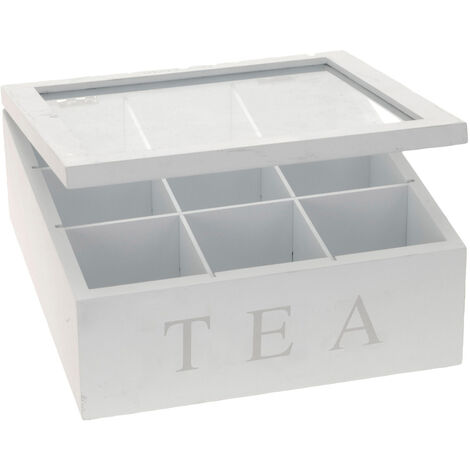 Teebox weiß mit Schriftzug TEA-DC37800120