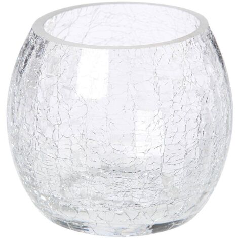 Teelicht - gecracktes Glas - H7 cm