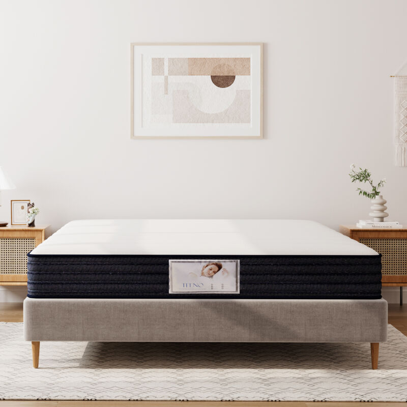 TEENO Matelas 90x190cm, Épaisseur 22 cm, Mousse à mémoire de Forme, Support à Haute résilience,Matelas Ultra Respirant, 7 Zones de Confort,
