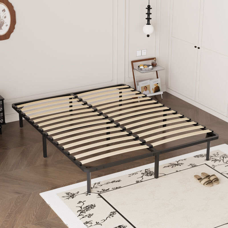 Teeno - Sommier 140x200cm, avec 7 Pieds, 2x14 Lattes Sur, Lit 140x200cm, Sommiers à Lattes en Bois pour Adulte