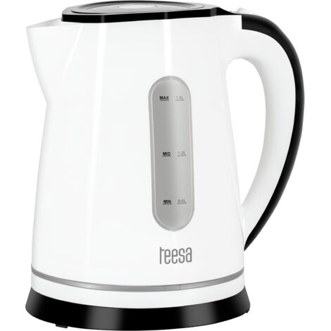 Teesa 1800W 1,8L kabelloser Wasserkocher, Hintergrundbeleuchtung, weiß