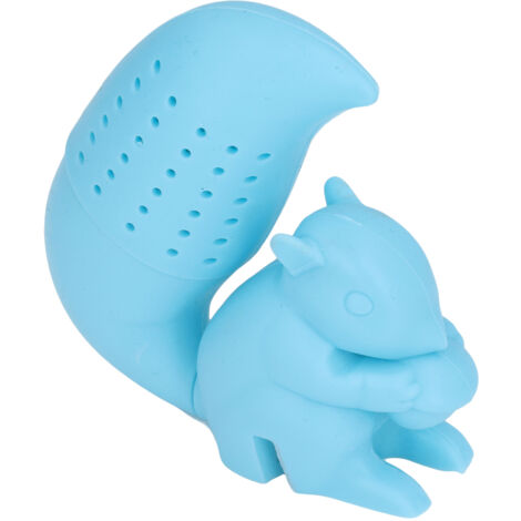 Teesieb aus lebensmittelechtem Silikon in Form eines Eichhörnchens, niedlicher blauer Tee-Ei