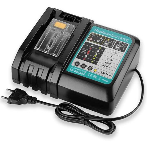 Teetok – Chargeur rapide 14.4V 18V pour batteries Makita – Sortie 3A – Protection contre surcharges et courts-circuits – Compatible avec BL1860 BL1850 BL1840 - BL18200B