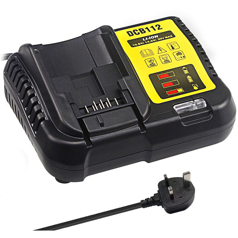 DCB112 Replacement Battery Charger Compatible with Dewalt 10.8V 14.4V 18V 20V Li-ion Battery DCB112 DCB115 DCB118 DCB102BP DCB107(No Battery,Charger