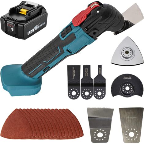 Teetok – Outil oscillant sans fil 18V avec batterie 5.5Ah – Vitesse variable 6000-20000 OPM – Installation rapide des lames – Coffret 22 pièces