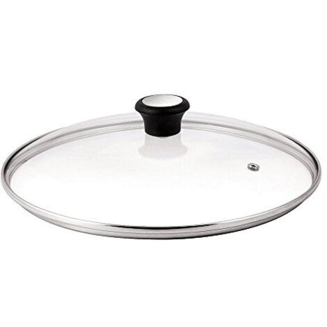 Tefal 28097512 Coperchio, Vetro Temperato/Acciaio Inossidabile, Transparente, 24 cm