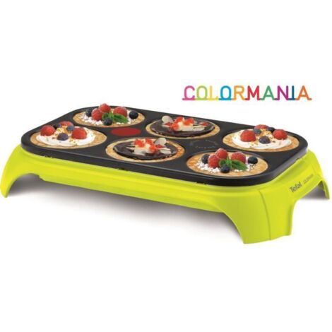 Tefal – Crêpière électrique 1000W – 6 mini-crêpes 12cm – Revêtement anti-adhésif Prométal – Indicateur Thermo-Spot – Design compact vert cactus - PY559312
