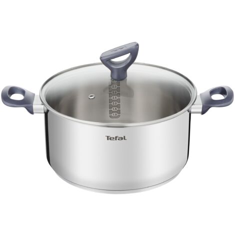 Tefal DAILYCOOK - Pentola in acciaio INOX, 24 cm, con coperchio, per tutti i fornelli a induzione