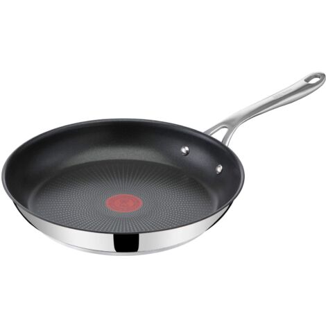 Tefal Diretto sulla padella di Jamie Oliver Cook E30406  28 cm  Adatto per induzione  Lavabile in lavastoviglie  Rivestimento antiaderente di lunga durata  Tecnologia del segnale termico  acciaio inos