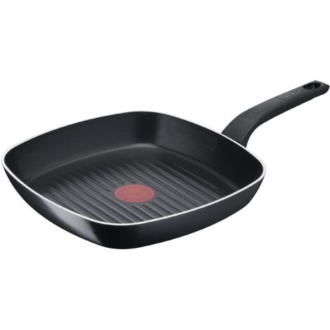 Tefal, Easy Cook & Clean B55540 - Bistecchiera 26 x 26 cm, rivestimento antiaderente, sicura, con segnale termico, fondo stabile, forma ideale, cottura sana, colore nero