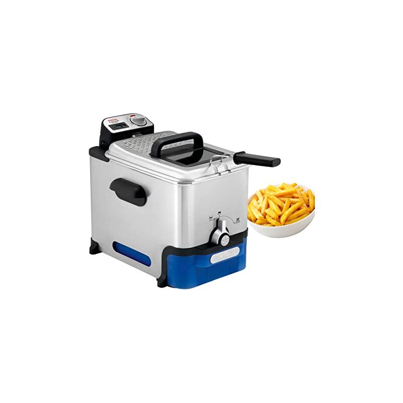 Tefal Oleoclean Pro Inox & Design FR8040 Single 3,5 L 2300 W Schwarz, Edelstahl