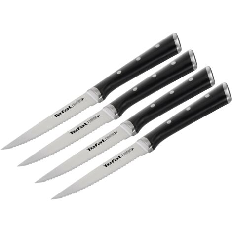 Tefal Ice Force Set de 4 Couteaux à Steak Noir