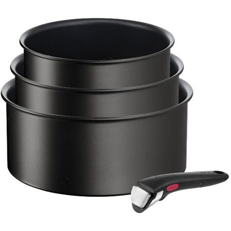 Tefal Ingenio Eco Resist Lot 3 casseroles noir 16 18 20 cm
