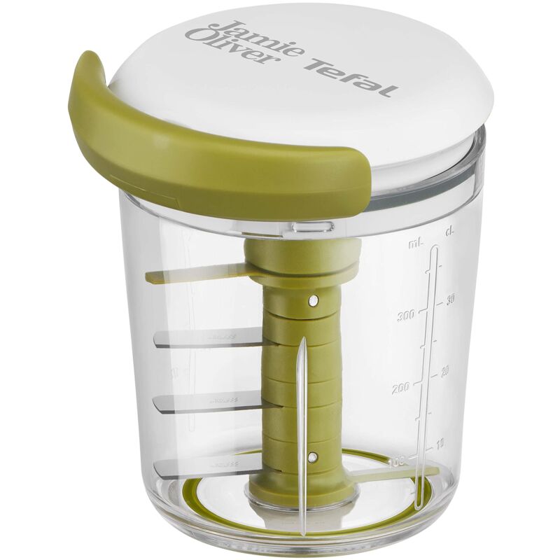 Image of Tefal - K16441 Jamie Oliver 5 Sekunden-Chopper-Shaker Tritatutto, Plastica Lega di Acciaio, Bianco/Verde