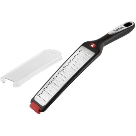 Tefal K20707 Grattugia Formaggio Plastica Resistente Al Calore Senza BPA, Resistente Alle Macchie E Facile Da Lavare, Legno Di Acacia, Nero, Rosso, Acciaio Inossidabile