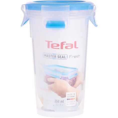 Tefal Master Seal Fresh Rettangolare per Alimenti, Trasparente/Blu, plastica, Clear/Blue, 0.35 Litre