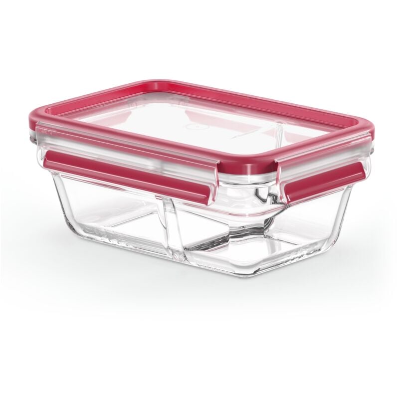 Tefal - masterseal fresh verre, boîte alimentaire rectangulaire 0,8 l + séparateur, conservation des aliments, empilable, compatib