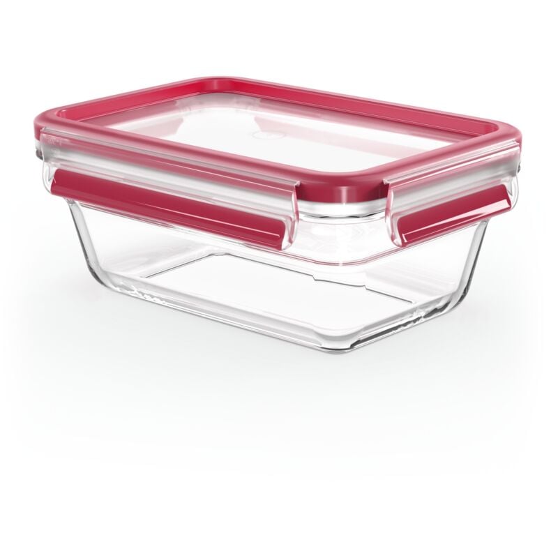 Tefal - masterseal fresh verre, boîte alimentaire rectangulaire 0,85 l , conservation des aliments, empilable, compatible four et